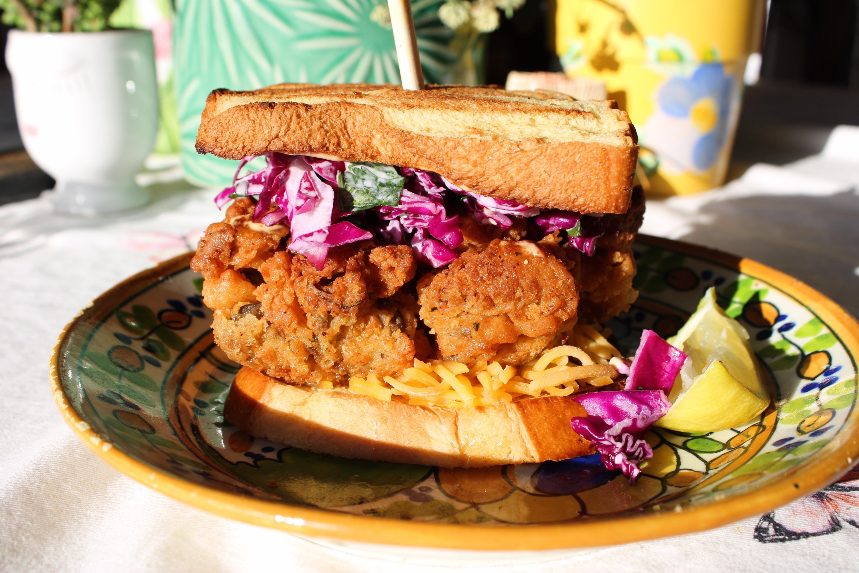 Cynthia's Mitmita Fried Oyster Mushroom Sandwich