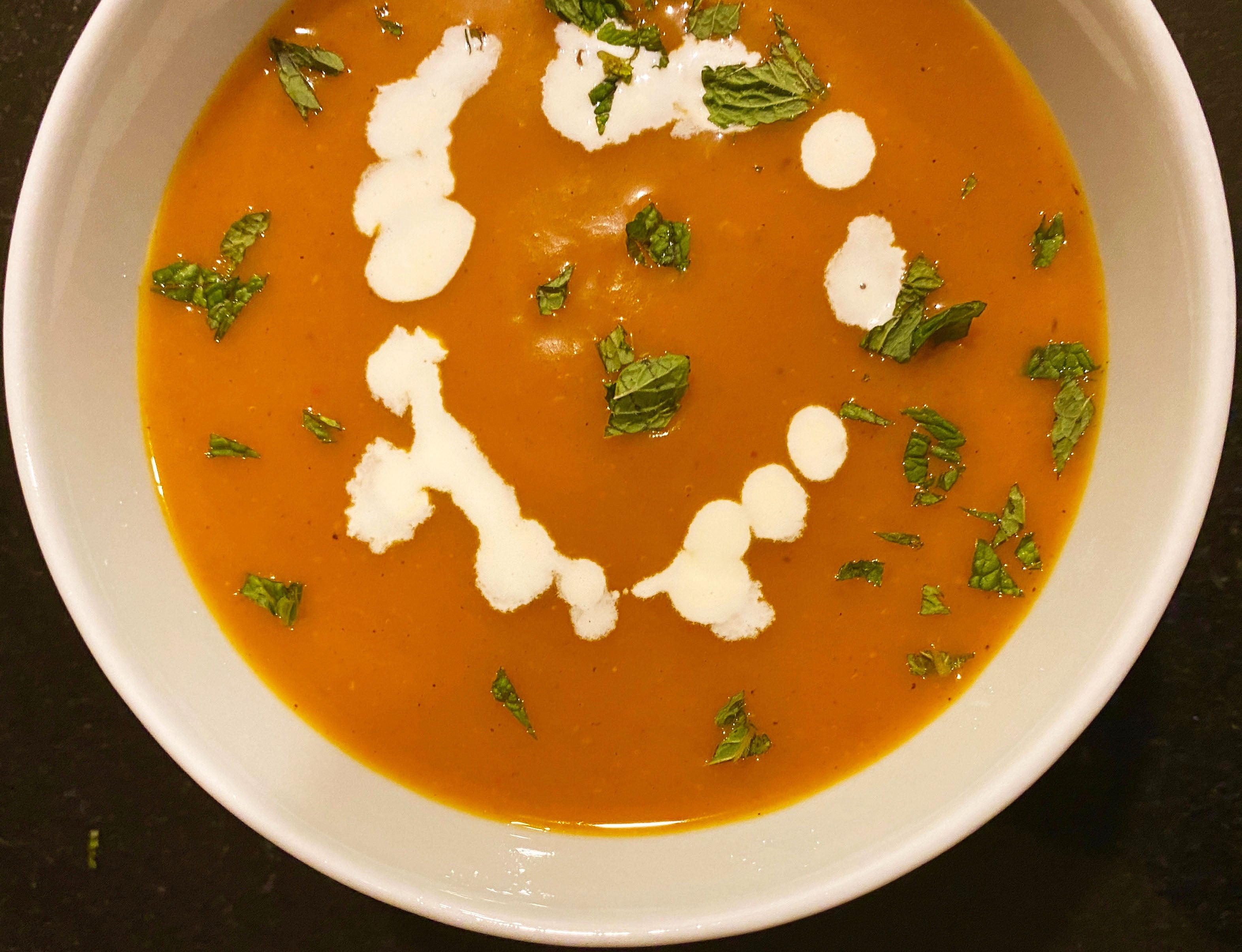 Zafar's Ethiopian spiced pumpkin soup (D'ba zigni)