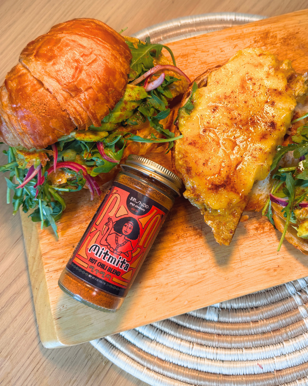 Croissant Breakfast Sandwich with Mitmita