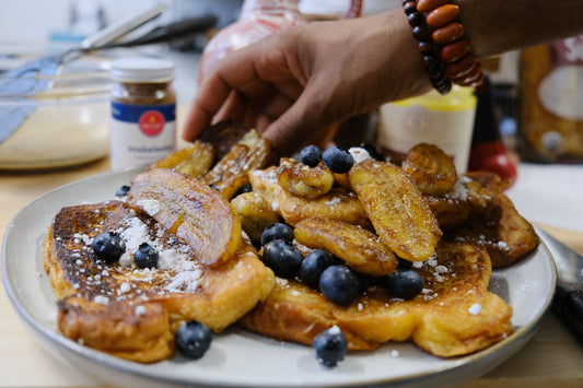 Mekelesha French Toast with Pan-fried Bananas 