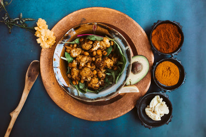 Cauliflower and Chickpeas with Ethiopian Spices, Matafecha, Afrenje, Berbere, Ird, Kibbeh